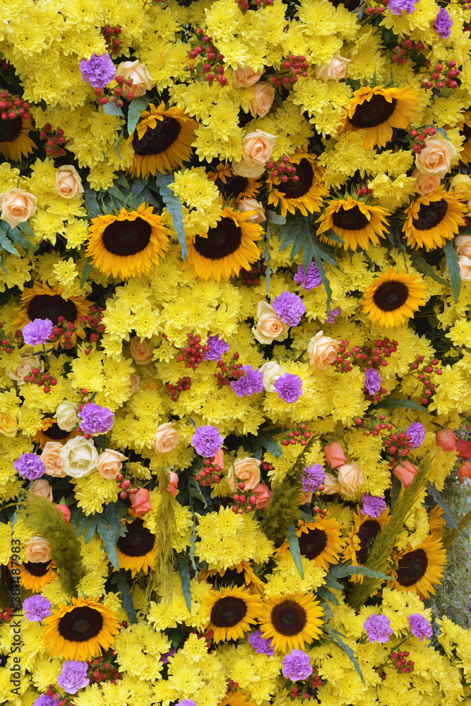 Bright flower arrangement.