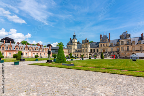 Fontainebleau palace (Chateau de Fontainebleau) in summer, France