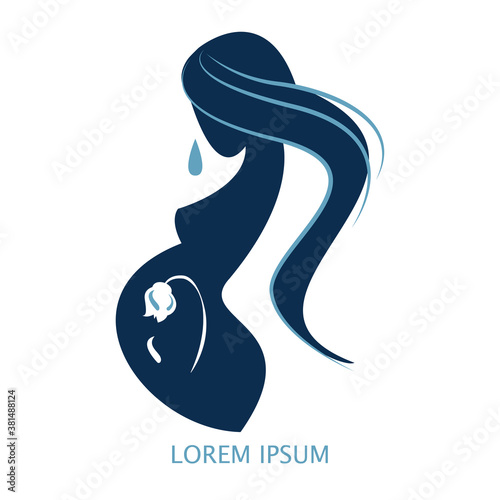 pregnancy loss, abortion, Miscarriage concept. Woman is crying in hospital or clinic. She lost her child. Flat Vector illustration.