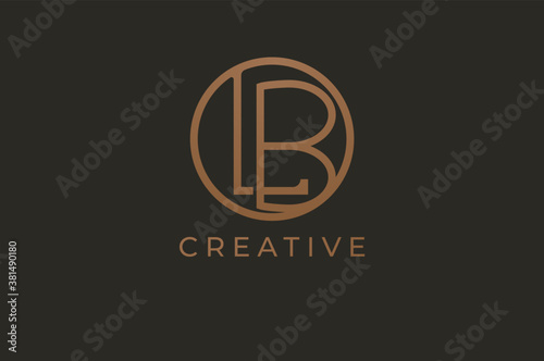Abstract initial letter L and B logo,usable for branding and business logos, Flat Logo Design Template, vector illustration