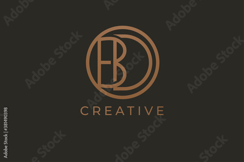 Abstract initial letter D and B logo,usable for branding and business logos, Flat Logo Design Template, vector illustration
