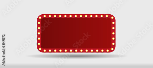 Festival or show poster, invitation concert banner Vector stock illustration. A theater stage with a red curtain.