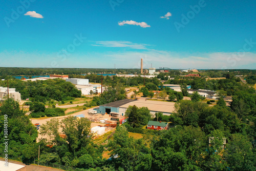 Aerial Drone Photography Of Downtown Newington, NH (New Hampshire) During The Summer © Loud Canvas Media