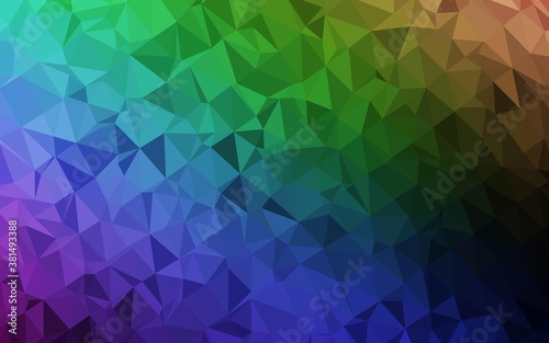 Dark Multicolor, Rainbow vector polygon abstract layout. A vague abstract illustration with gradient. The best triangular design for your business.