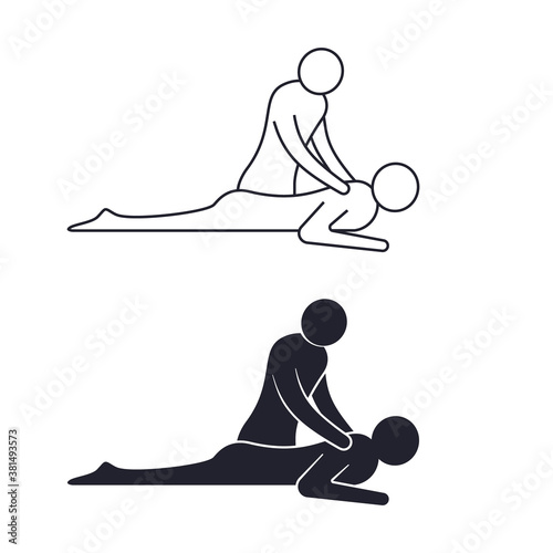 Massage icon set, Body massage concept vector isolated symbol