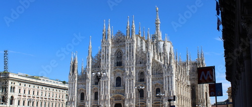 Madonnina dorata del Duomo di Milano in autunno photo