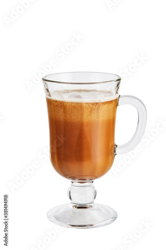 Ice coffee in a glass isolated on white