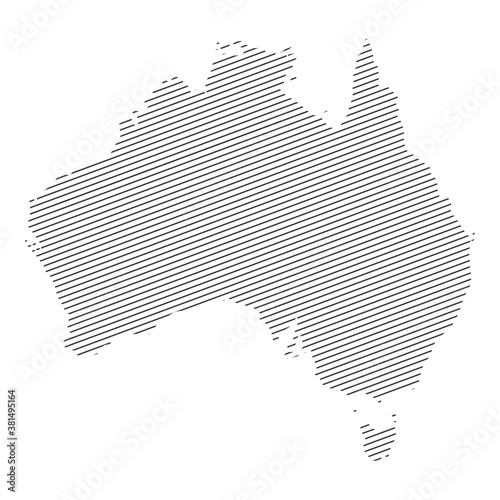 lines map of Australia isolated on white background