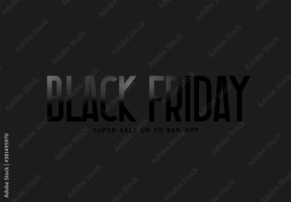 Black Friday Sale super up to 90% off. Vector illustration