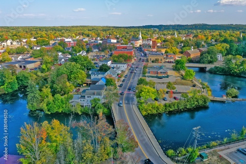 Aerial Drone Photography Of Downtown Rochester, NH (New Hampshire) During The Fall © Loud Canvas Media