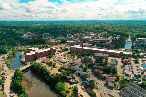 Aerial Drone Photography Of Downtown Dover, NH (New Hampshire) During The Summer