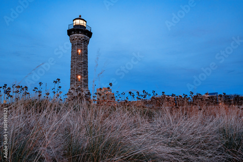 Roosevelt Island Lighthouse at Roosevelt Island in the East River in Lighthouse Park. New York City photo