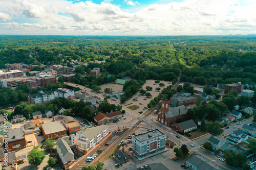 Aerial Drone Photography Of Downtown Dover  NH  New Hampshire  During The Summer