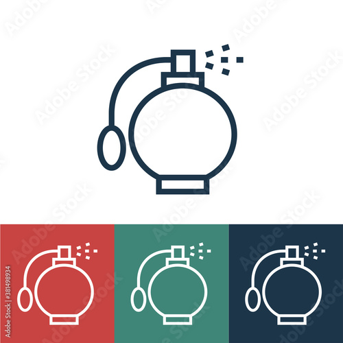 Linear vector icon with round perfume