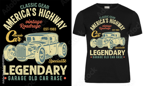 vintage Car T-shirt Design