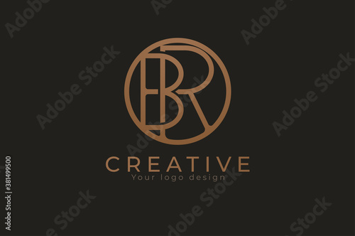 Abstract initial letter R and B logo,usable for branding and business logos, Flat Logo Design Template, vector illustration