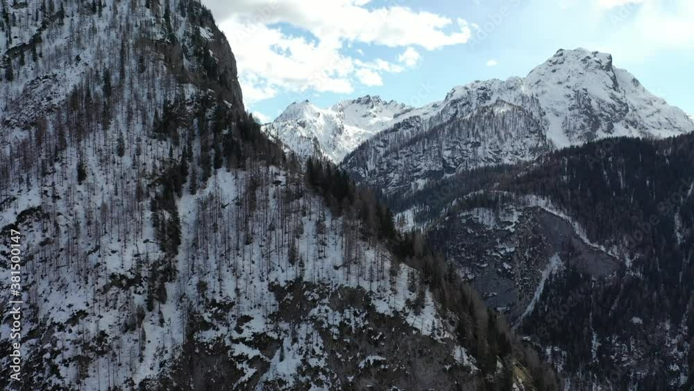 aerial snow covered mountain peaks in alps at winter aerial snow covered mountain peaks in alps at winter