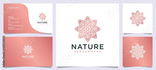 minimalist elegant modern flower logo design inspiration, for salons, spas, skincare, boutiques, with business cards