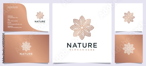 minimalist elegant modern flower logo design inspiration, for salons, spas, skincare, boutiques, with business cards