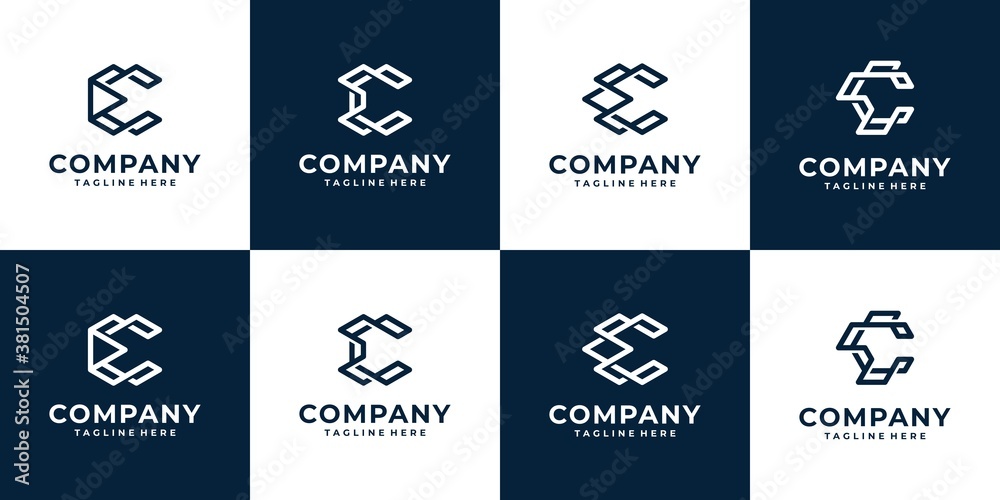 Abstract logo C monogram initial logo collection
