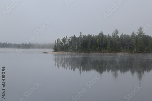 Morning mist on Kiamika reservoir