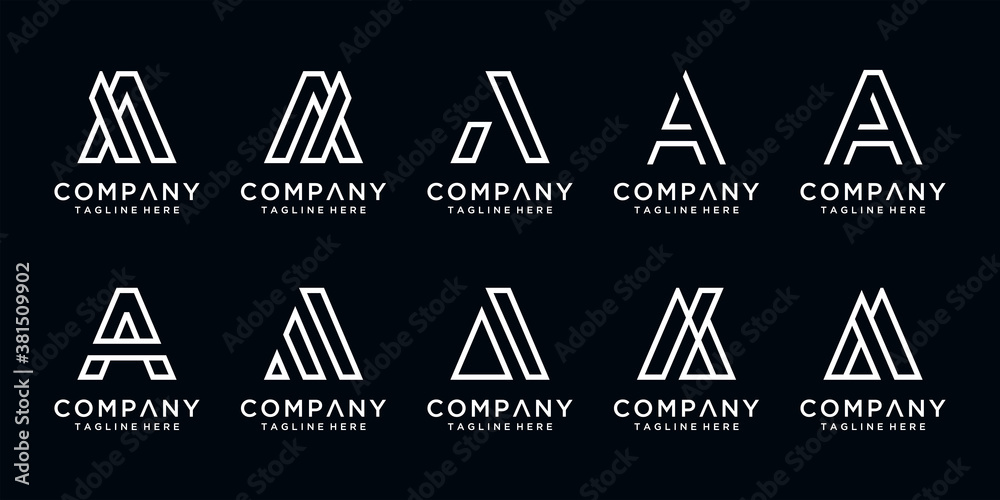 Set of abstract initial letter a logo template. icons for business of luxury, elegant, simple. Set of abstract initial letter a logo template. icons for business of luxury, elegant, simple.