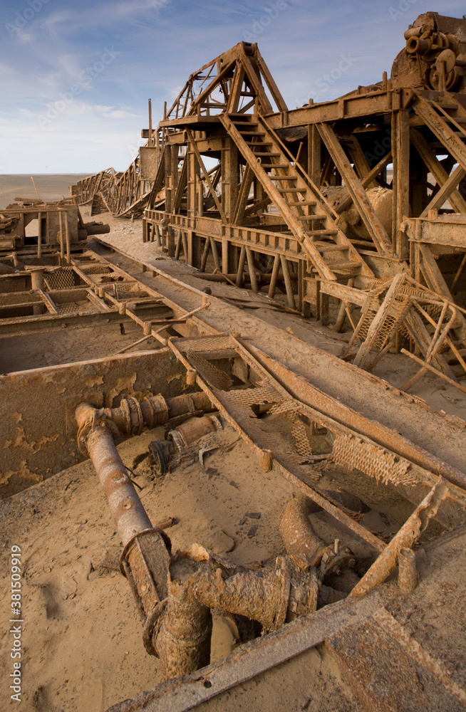 Rusting Oil Well in Desert, Skeleton Coast, Namibia