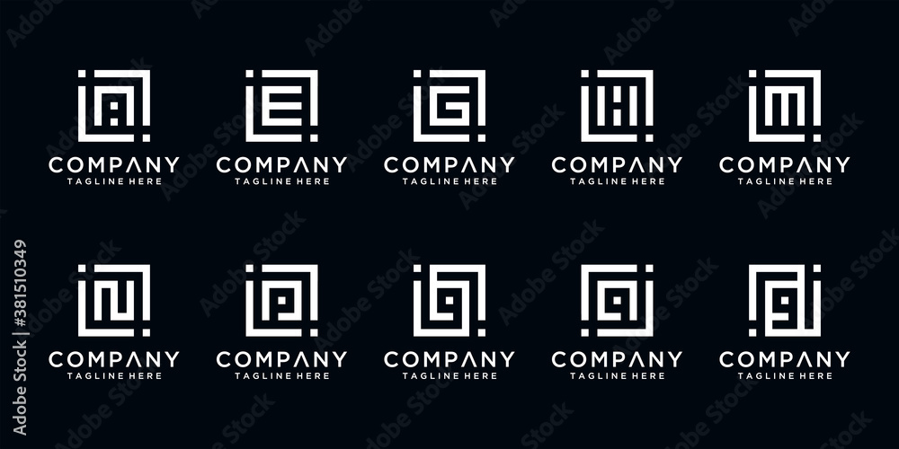 Set of creative abstract monogram letter i and etc logo design template Set of creative abstract monogram letter i and etc logo design template