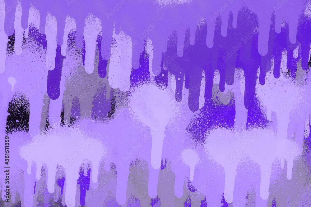 Violet spray paint ink texture. Graffiti painting on the wall. Street art and vandalism. Digitally airbrushed paper background.