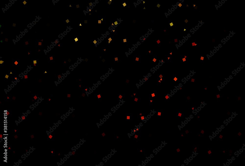 Dark Green, Red vector backdrop with lines, circles, rhombus.