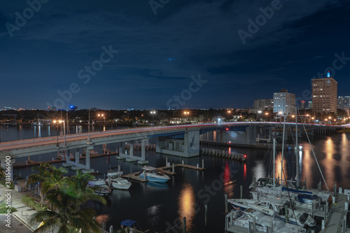 Las Olas Skyline view at night, Fort Lauderdale  photo