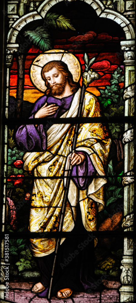 Saint Joseph stain glass window