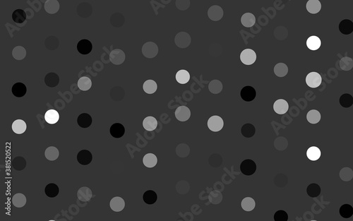 Dark Silver, Gray vector pattern with spheres. Glitter abstract illustration with blurred drops of rain. Pattern for beautiful websites.