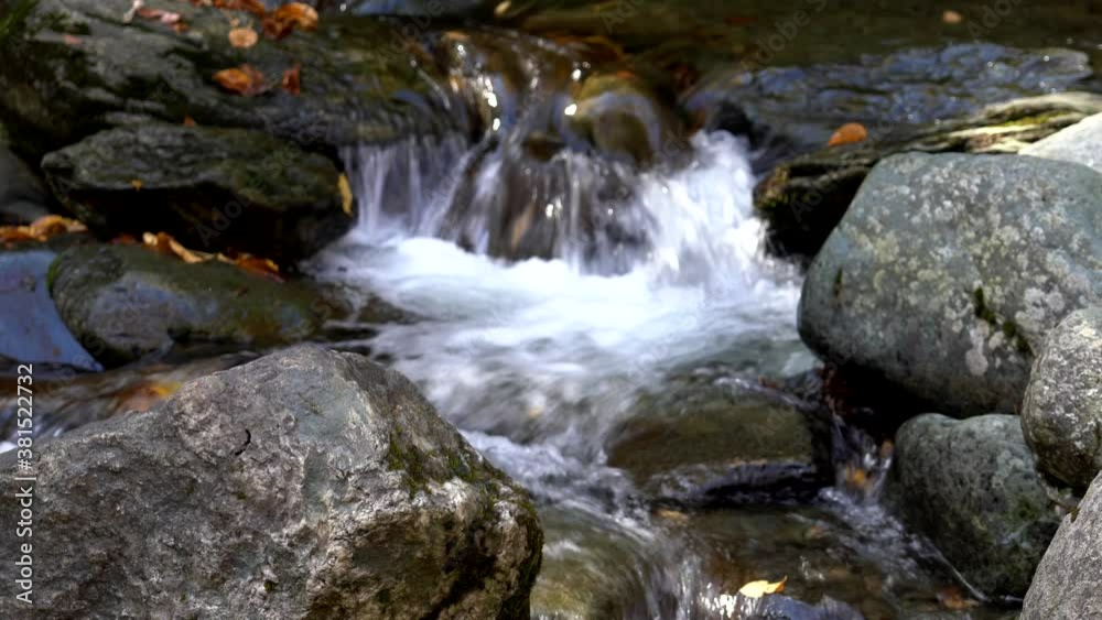 Water Flowing Over Rocks In Stream. Water Flowing Over Rocks In Stream.