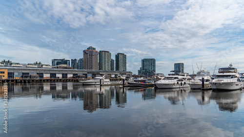 Docklands is a modern harbour development dominated by high-rises and popular for its shopping and waterside dining.