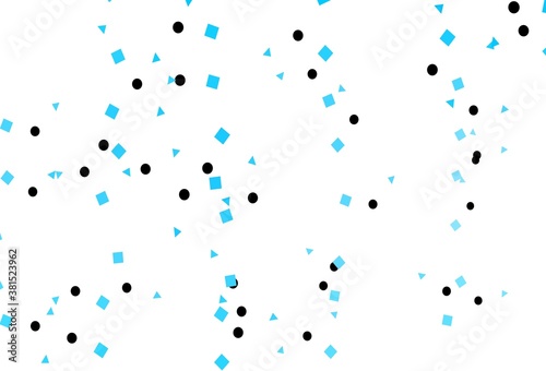 Light BLUE vector template with crystals, circles, squares.