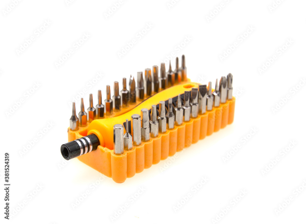 screwdriver set isolated on white background. screwdriver set isolated on white background.