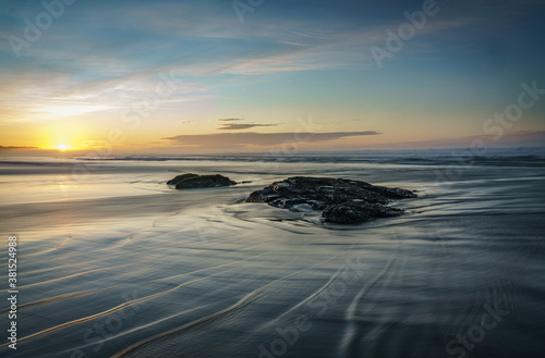Sunrise beach and ocean
