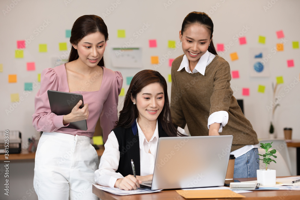 Group of young business Startup coworkers working Brainstorming together to get ideas and marketing plan at office,Business Startup Diversity Concept Group of young business Startup coworkers working Brainstorming together to get ideas and marketing plan at office,Business Startup Diversity Concept