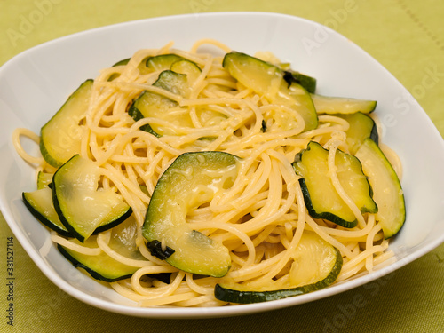 Spaghetti alla Nerano - Italian pasta dish with zucchini