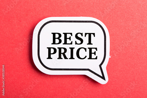 Best Price Speech Bubble Isolated On Red Background