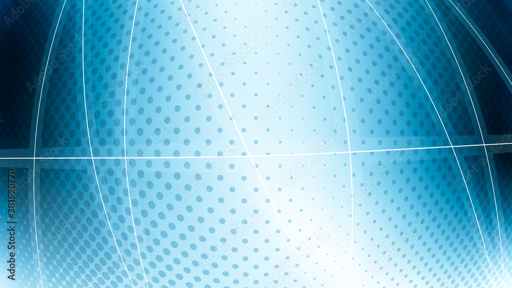 Fototapeta premium Blurred Lights on blue gradient abstract background high light in middle design for presentation. light blue gradient background / blue radial gradient effect wallpaper