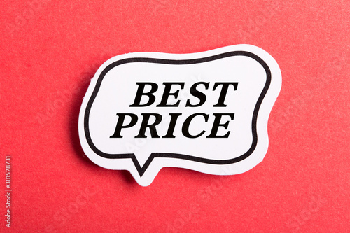 Best Price Speech Bubble Isolated On Red Background