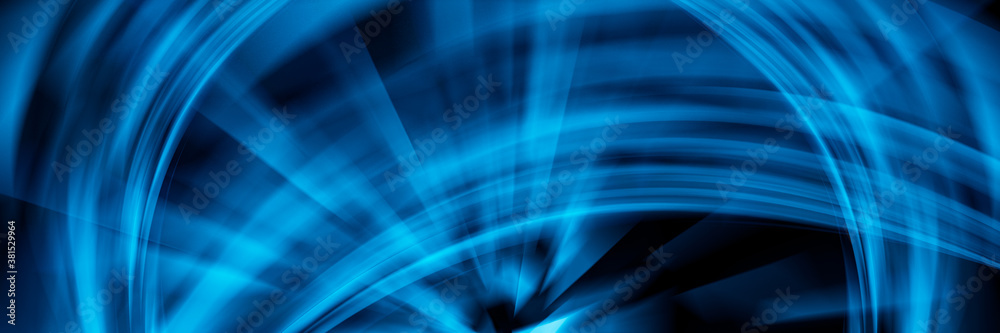 Obraz premium Blurred Lights on blue gradient abstract background high light in middle design for presentation. light blue gradient background / blue radial gradient effect wallpaper