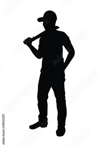 Man with spata knife silhouette vector