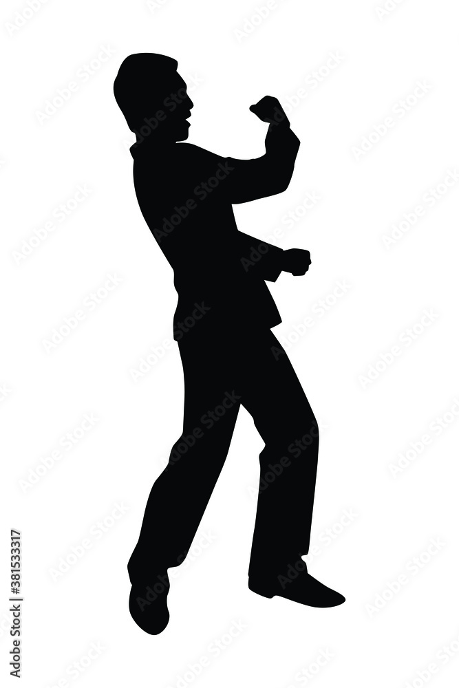 Happy business man silhouette vector