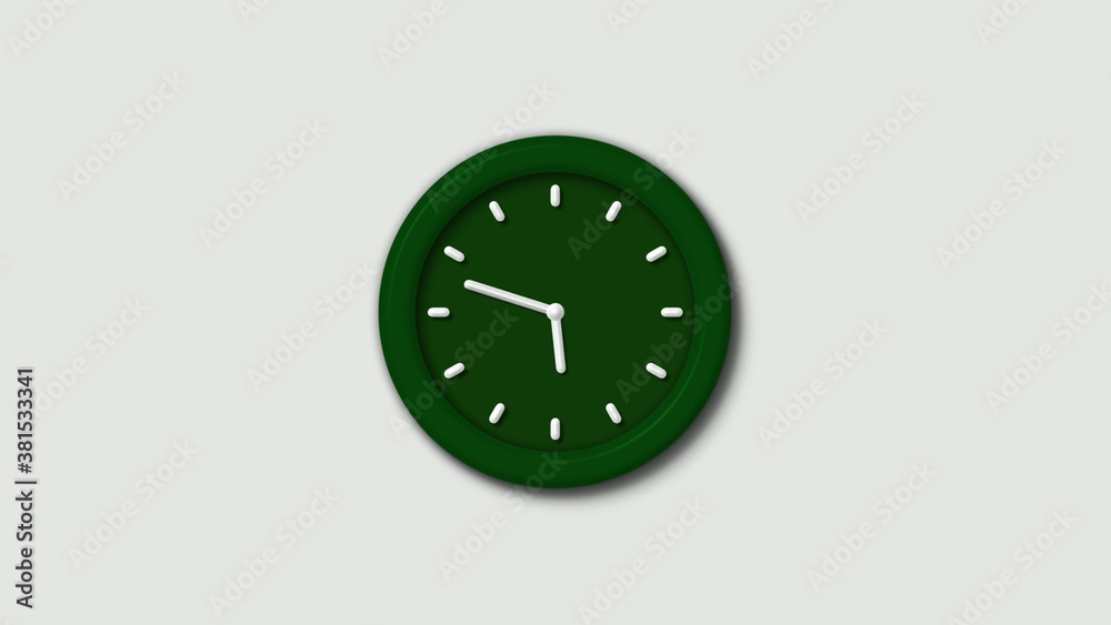 Amazing green dark 3d wall clock isolated on white background,wall clock Amazing green dark 3d wall clock isolated on white background,wall clock