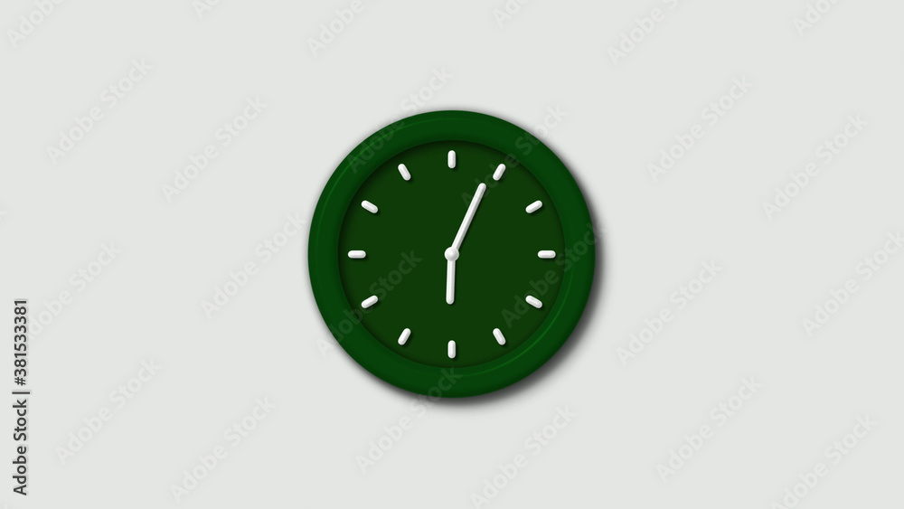 Amazing green dark 3d wall clock isolated on white background,wall clock Amazing green dark 3d wall clock isolated on white background,wall clock