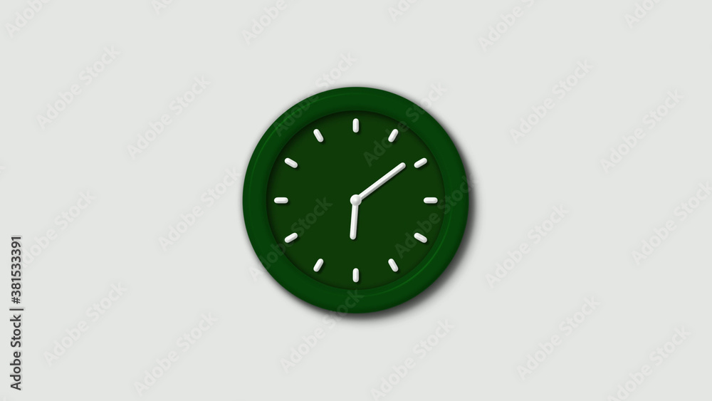 Amazing green dark 3d wall clock isolated on white background,wall clock Amazing green dark 3d wall clock isolated on white background,wall clock