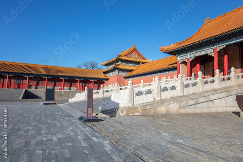 Palace building in the Forbidden City in Beijing  China